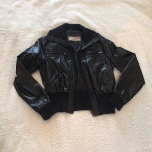 Black leather jacket